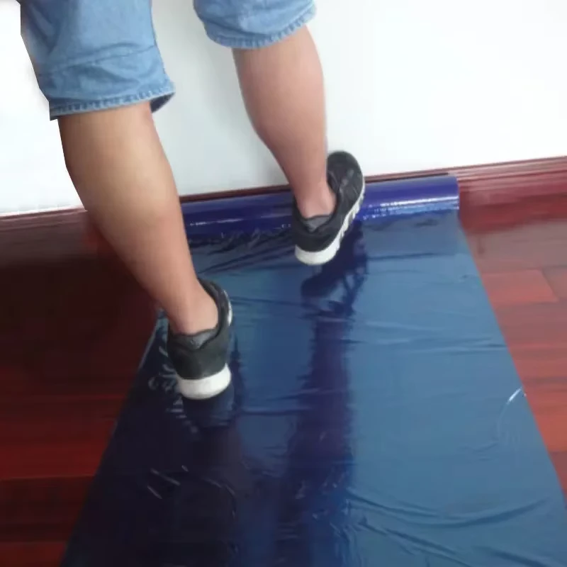 Moisture Proof Transparent Pattern Printed PE Plastic Protective Film Soft Surface Pollution Prevention Carpet Floor