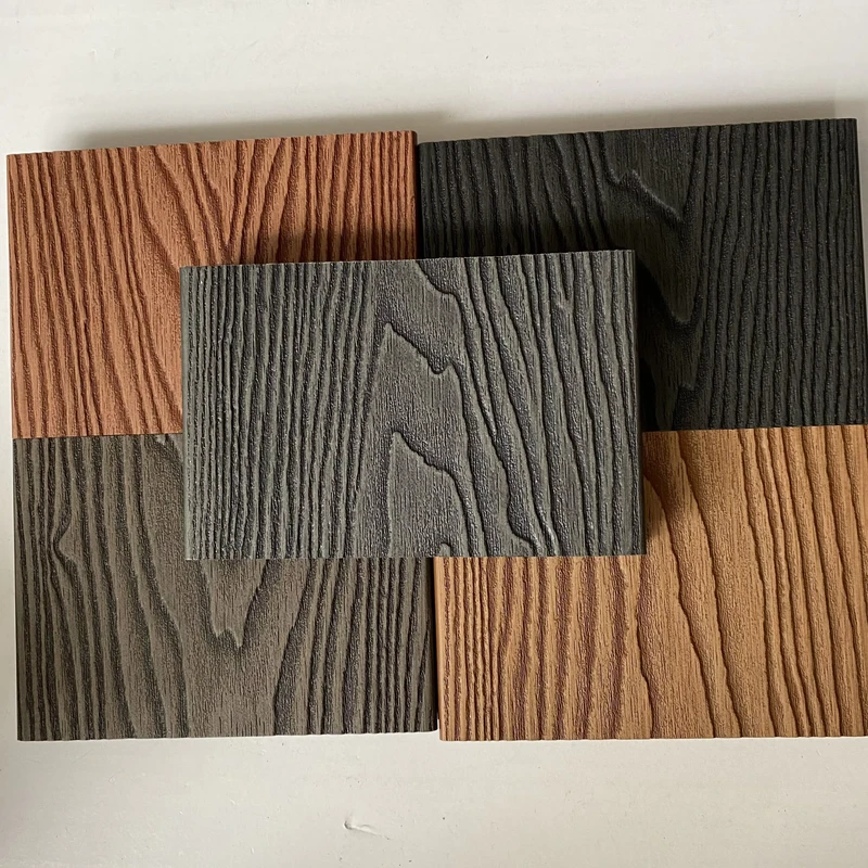 Mothproof Wood Plastic Composite Outdoor Flooring Exterior Wpc Decking Heat Insulation Patio Tiles 3d Embossed Composite Boards