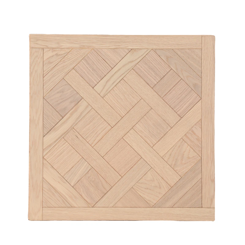 Multi Layer Brushed Real Wood Oak Parquet Flooring Wear Resistant Versailles Engineered AB Surface for Living Room Kitchen