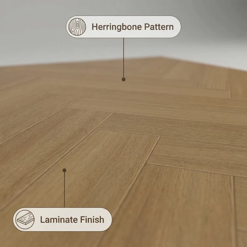 Multi-layer Herringbone Laminate Flooring High-gloss AC5 E0 Environmental Protection Parquet for Living Room Outdoor