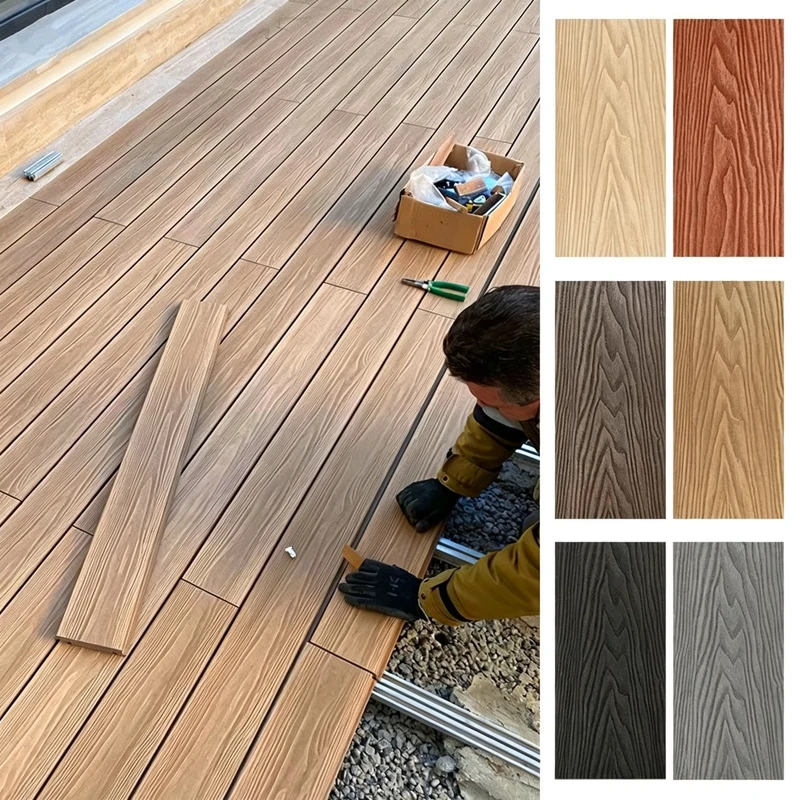 Multicolor Modern Square Click Eco-Friendly 3D WPC Outdoor Decking & Flooring for Garden