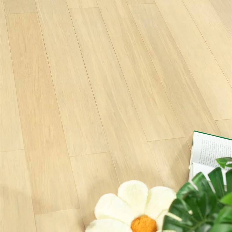 Natural 100% Bamboo Flooring Durable Click Strand Woven Bamboo Flooring Light Color Natural Style Smooth Touch Bamboo Flooring