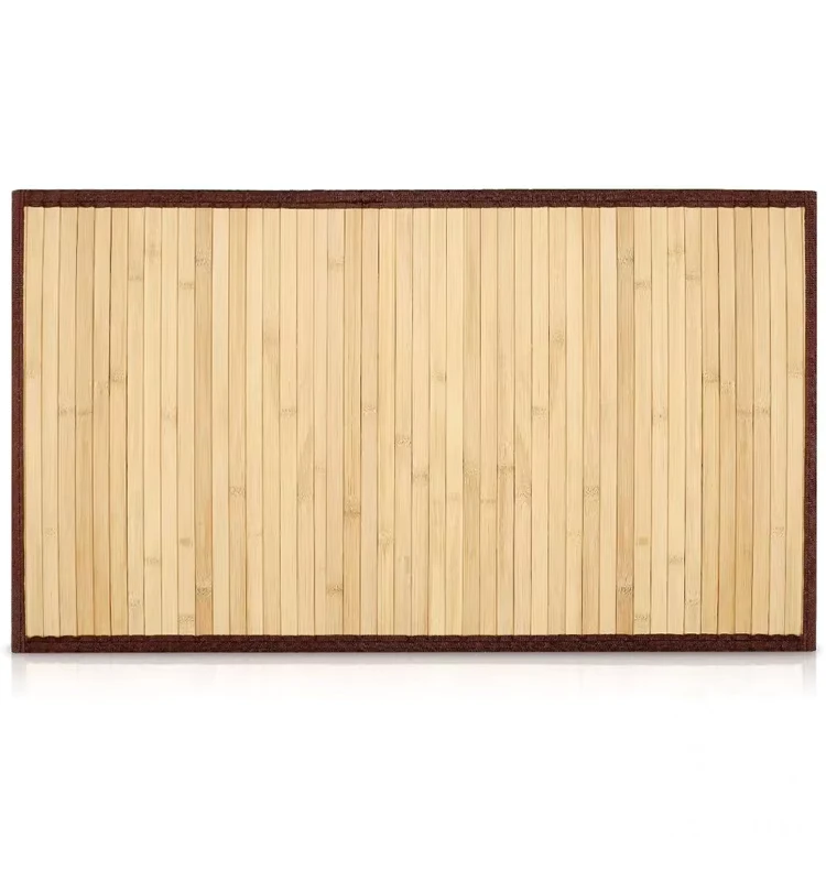 Natural Bamboo Bathroom Mat Large Bamboo Area Rug Anti Slip Kitchen Floor Mat Bamboo Matting Carpet