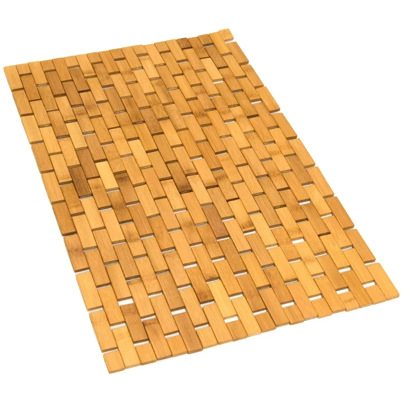 Natural Bamboo Wood Bathroom Antislip Mat Door Kitchen Floor Rug Bathroom Waterproof Wooden Bath Tub Mat