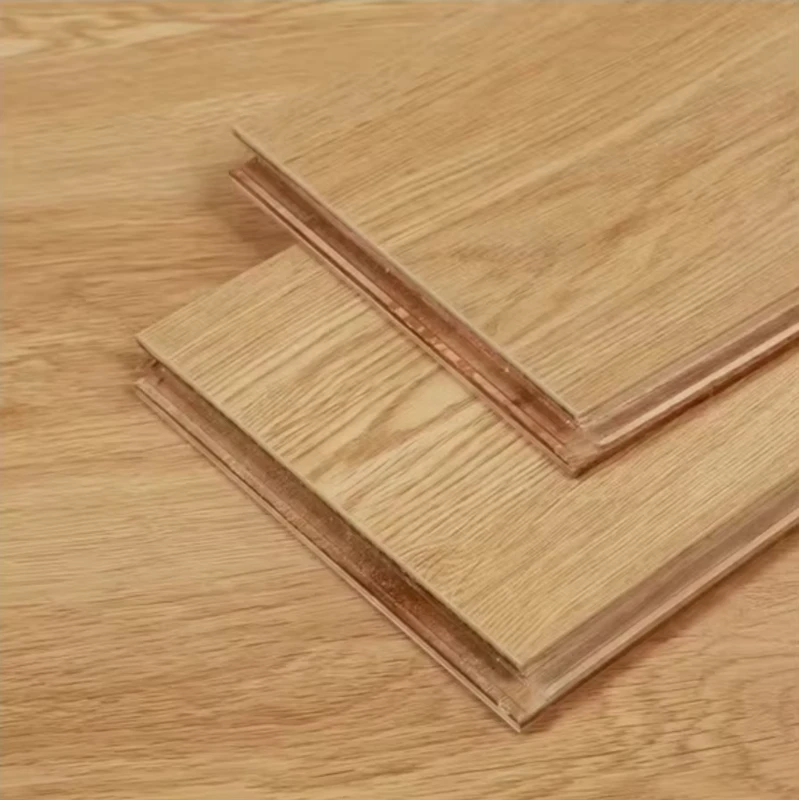 Natural Color Multilayer Oak Engineered Hardwood Flooring Click Installation with Brushed Technics