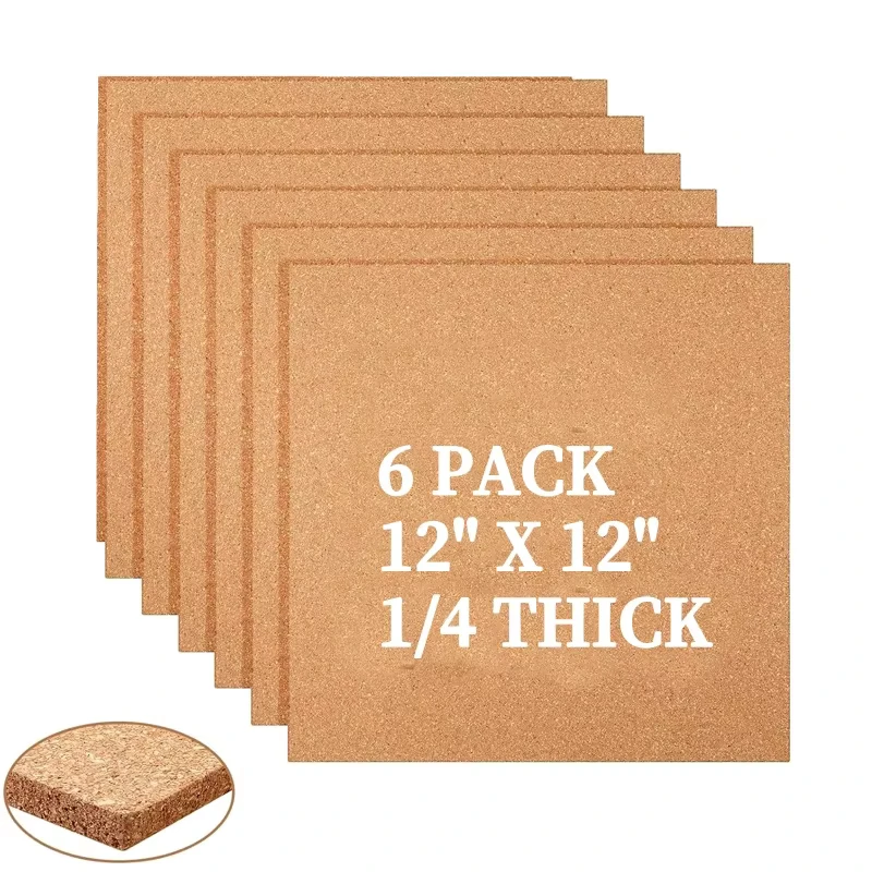 Natural Cork Board Eco-friendly 300x300x6mm Cork Floor Cork Wall Tiles for Home