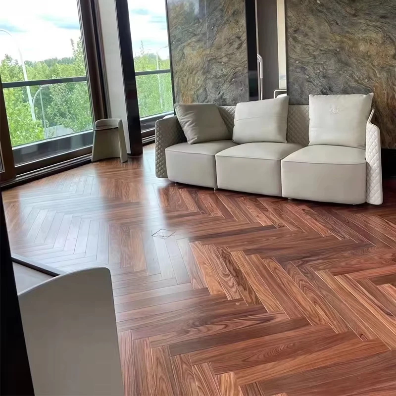 Natural Solid Engineering Wooden Floor Parquet Eco Friendly Click Lock Installation ABC Surface Grading Modern Hardwood Flooring