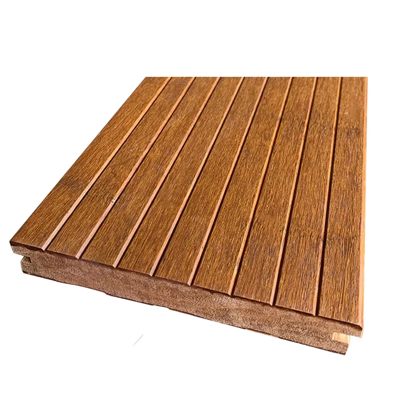 Natural Tiger Grain 18mm Bamboo Flooring Outdoor Use Strand Woven Solid Mix Finish Technical Color Float Installation Type