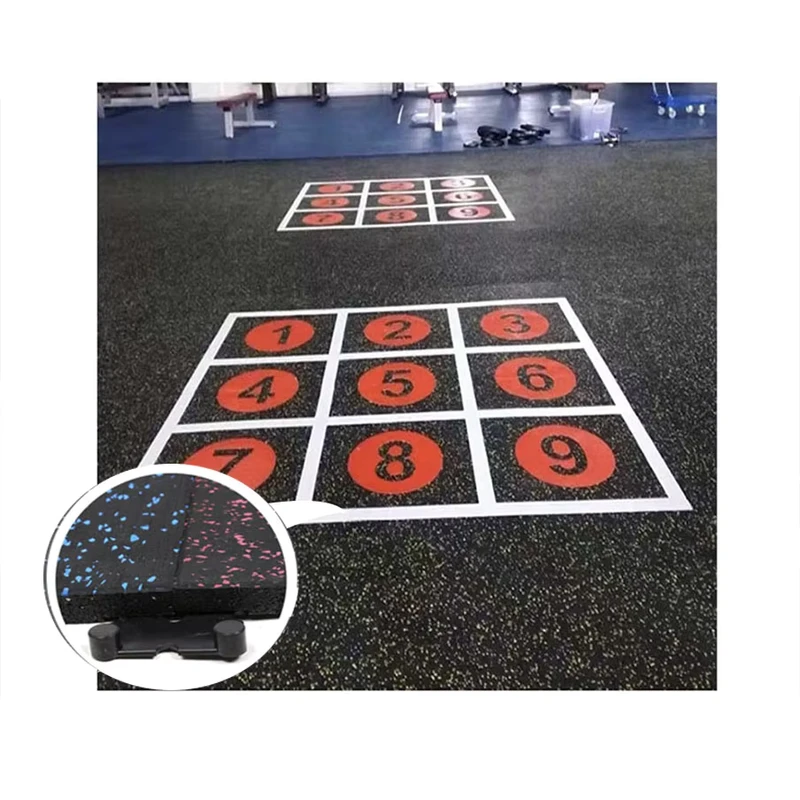 Noisy Proof Floor Protective 15mm Gym Floor Mat Rubber Interlocking Tile