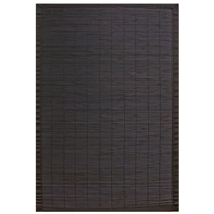 Nylon Trim Non slip Backing Black Slat Bamboo Floor Cushion Mat for Bathroom Kitchen Entryway Hallway Office Mudroom Vanity