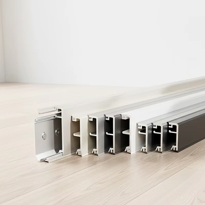 OEM Modern Multiple Colors Aluminum Alloy Rubber Right Angle Skirting Board Water Resistant Eco Friendly Living Room