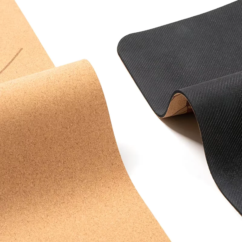OEM ODM Custom Non Slip Thick Natural Cork Yoga Mat with Rubber Backing for Yoga Pilates Home Gym