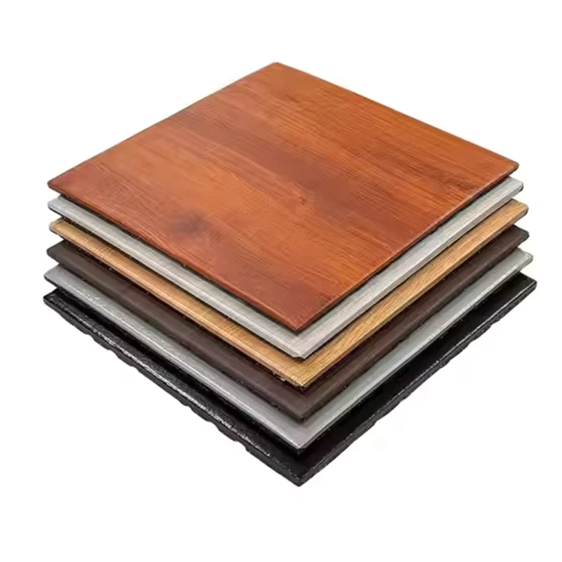 OEM ODM High Density Durable Wood Grain Rubber Tile Eco Odorless Gym Flooring with Shock Absorption Protective Flooring Mats