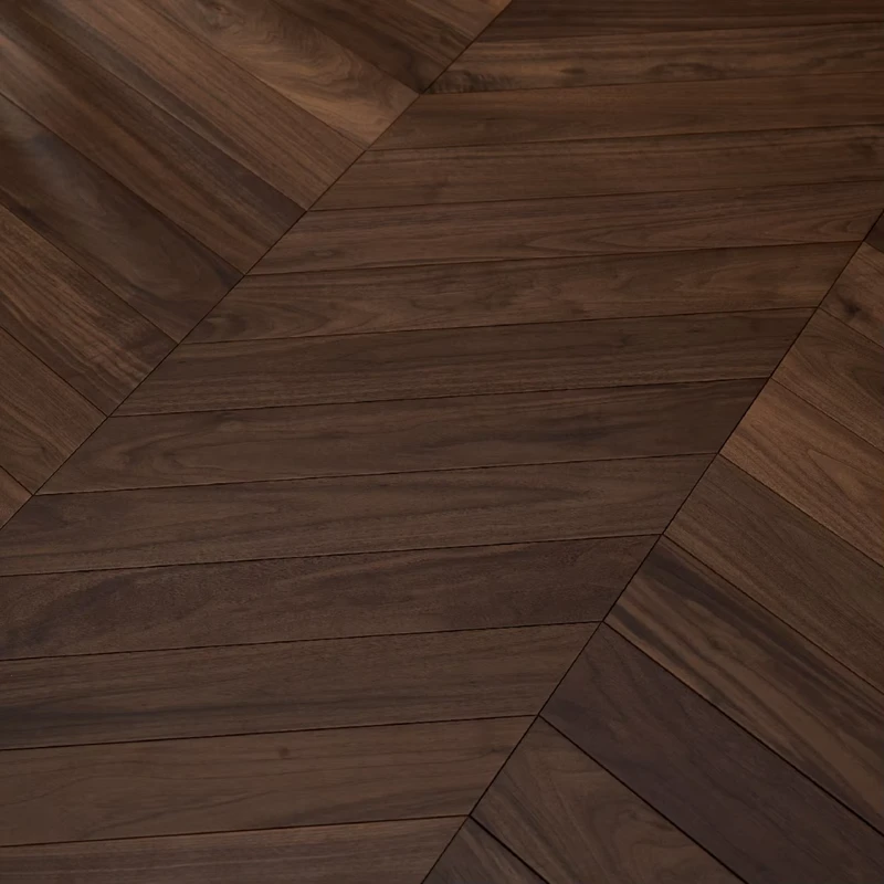 Oak Solid Wood Engineered Flooring Chevron Design Fishbone Parquet Easy Click Installation Smooth Multi-Layer