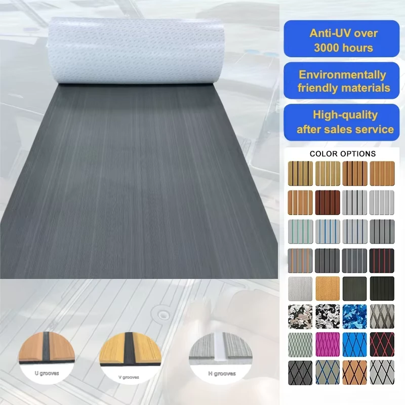 Ocean Customized Eva Foam Anti Slip Marine Teak Boat Floor Mats Wear Resistant Deck for Self Adhesive Marine Yacht Boat Flooring