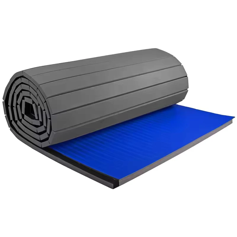 Oem Rolling Up Dancing Floor Rhythmic Wrestling Home Foldable Competition Custom Floor Sport Xpe Cheerleading Gymnastics Mat