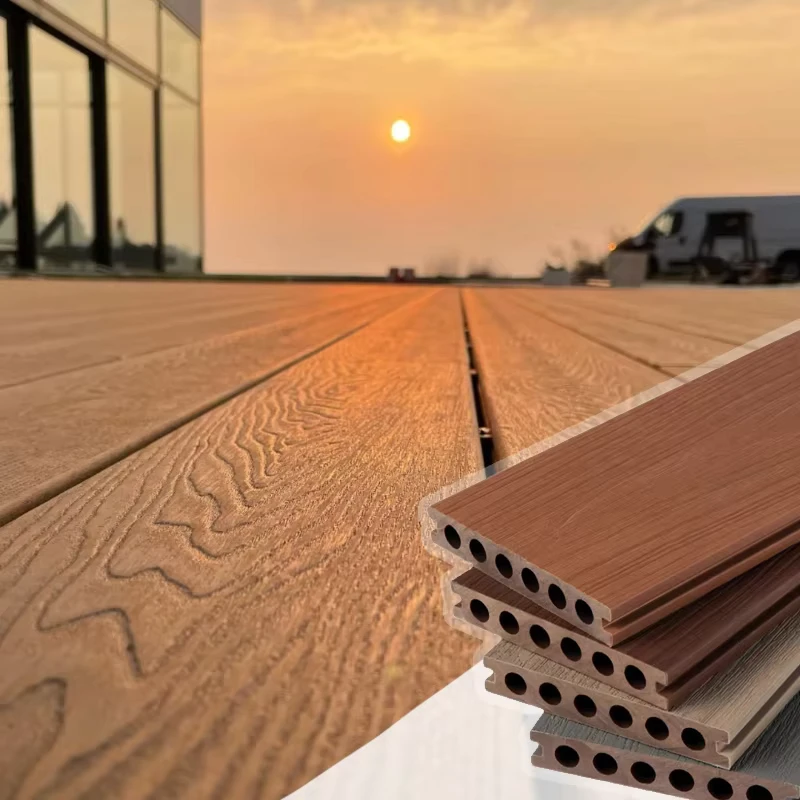 Outdoor Composite Decking Flooring WPC Tiles Solid Wood Plastic Design Deck Floors