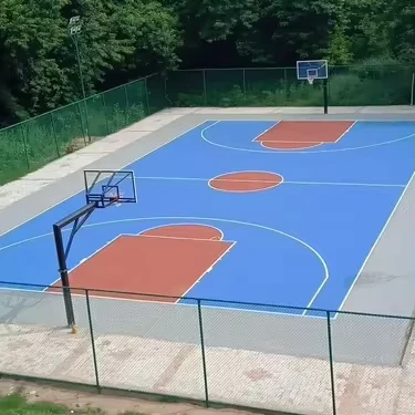 Outdoor Elastic Sports Flooring Silicone PU Basketball Volleyball Court Material for School Construction