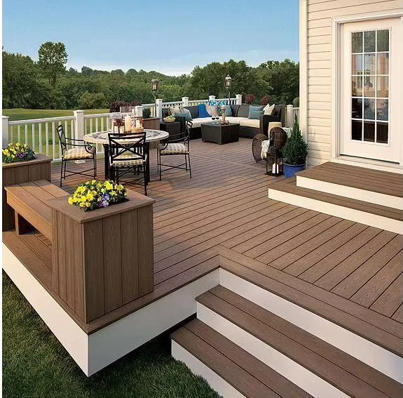 Outdoor Floor Wood Texture Waterproof Plastic Composite Wpc Decking