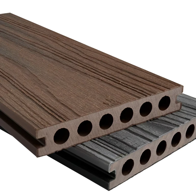 Outdoor Hollow Solid Decking Flooring Co extrusion Wooden Plastic Composite Vinyl WPC Flooring