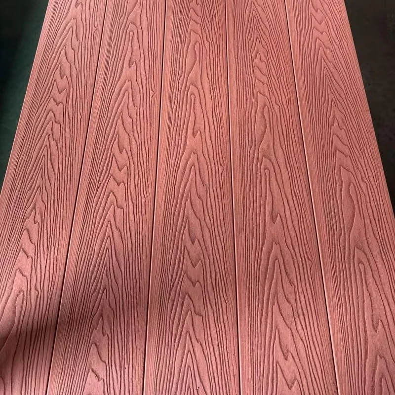 Outdoor Patio Decking Customized Wood Plastic Composite Flooring 3D Embossed Waterproof WPC Plank Co Extrusion WPC Decking Board