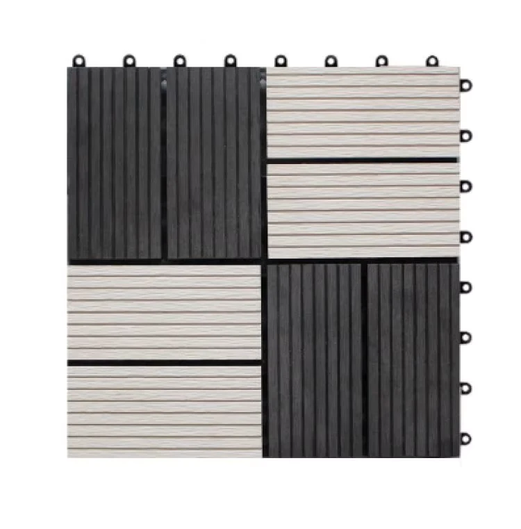 Outdoor Plastic Wood Floor Splicing Garden Terrace Balcony Floor Non Slip European Outdoor Wood Plastic Floor