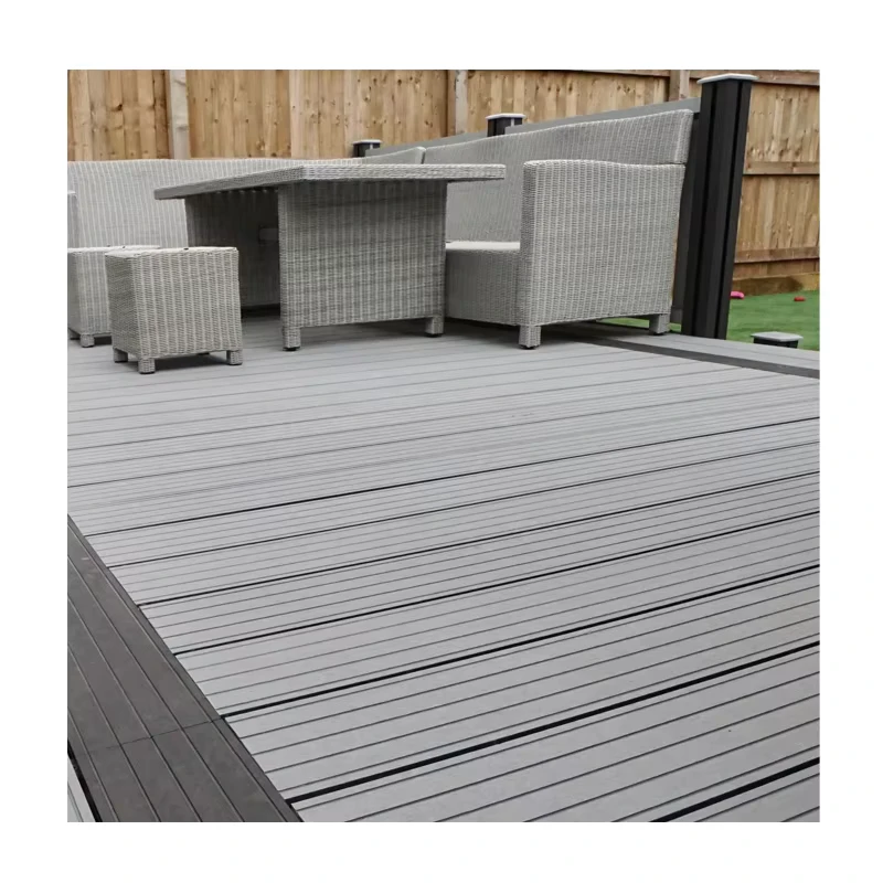 Outdoor Solid Wood plastic Composite Flooring WPC Flooring Composite Deck Tile Interlocking Outdoor Deck