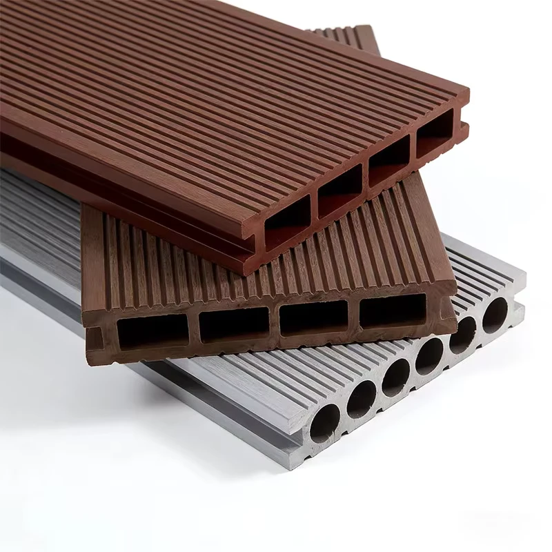 Outdoor Straight Groove WPC Decking Flooring 140*25mm Low Maintenance Composite Deck Board
