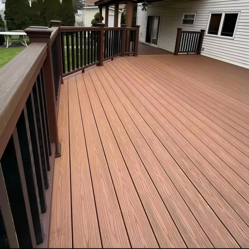 Outdoor WPC Decking Anti UV Hollow Waterproof Floor with Thermal Stability Wood Grain WPC Terrace Deck Tiles