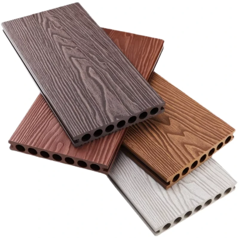 Outdoor Wood Plastic Composite 3D Embossed Flooring WPC Outdoor Floor