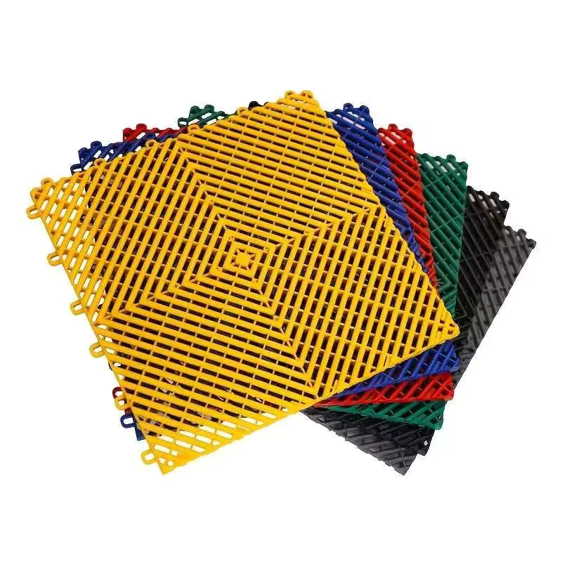 PP Click Interlocking Flooring Anti Slip Drainage Removable Eco-Friendly Waterproof Floor Tiles for Car Showroom Garage
