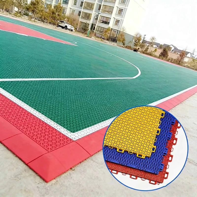 PP Indoor Sports Flooring Tiles Suspended Modular Eco Friendly Shock Absorption Anti Bacterial for