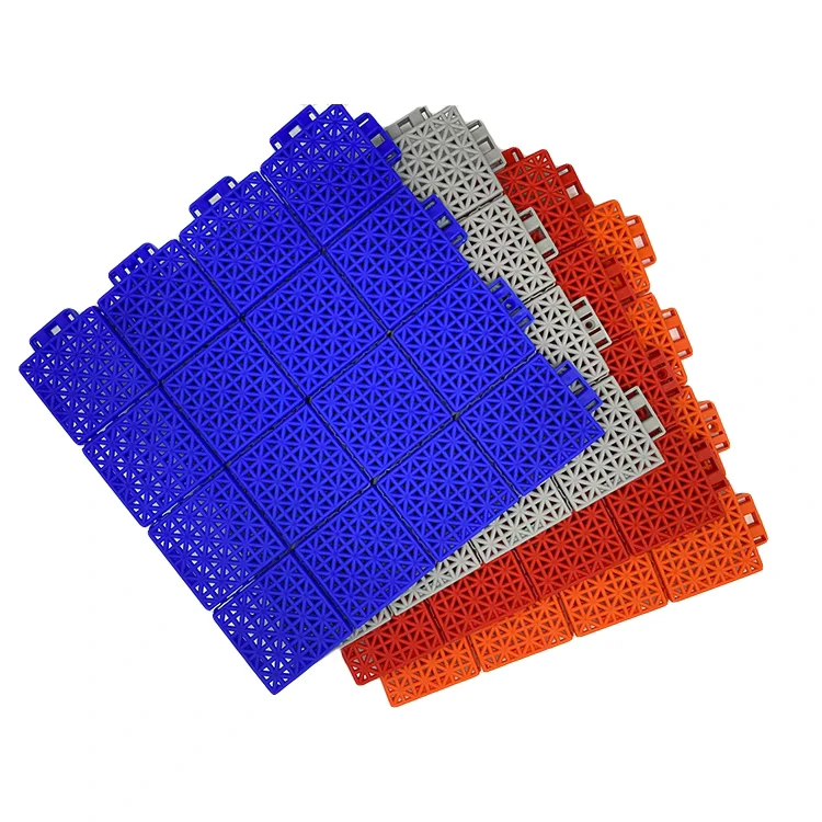 PP Interlocking Sports Flooring Anti slip Suspended Badminton Court Floor Tiles with Net System Easy Install