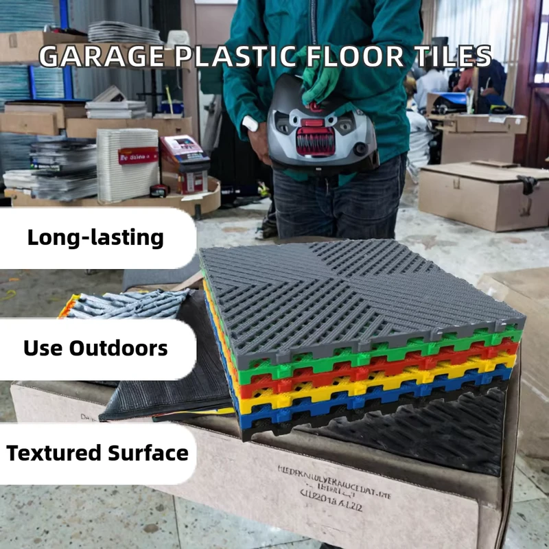PP Wear Resistant Anti Slip Click Installation Traditional Design Plastic Flooring Tiles for Portable Garage Workshop 3D Model