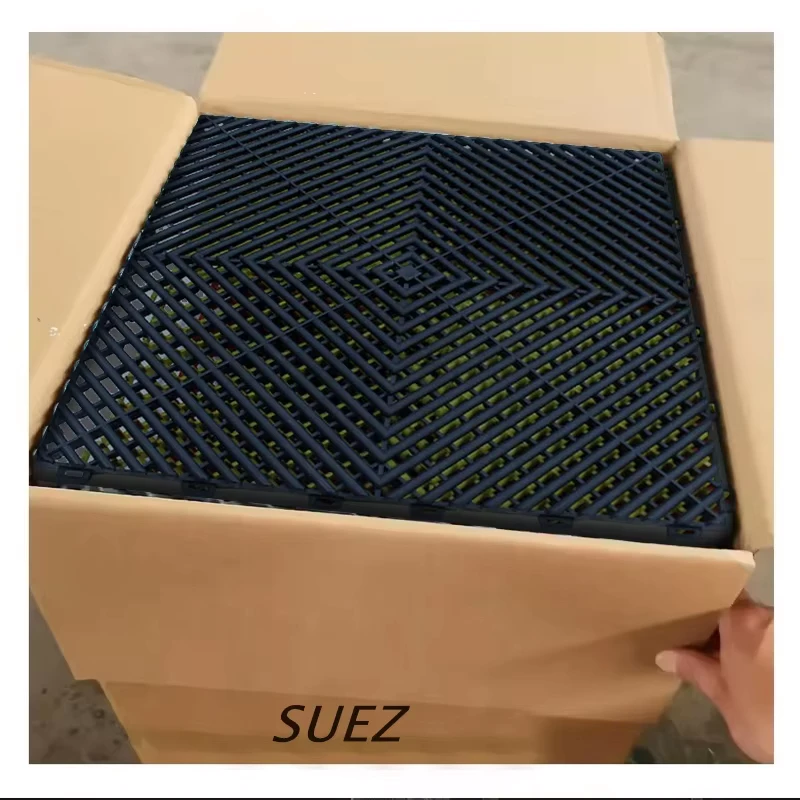 Plastic Flooring Anti Car Wash slip Interlocking Drainage Garage Mat Industrial Garage Floor Tiles
