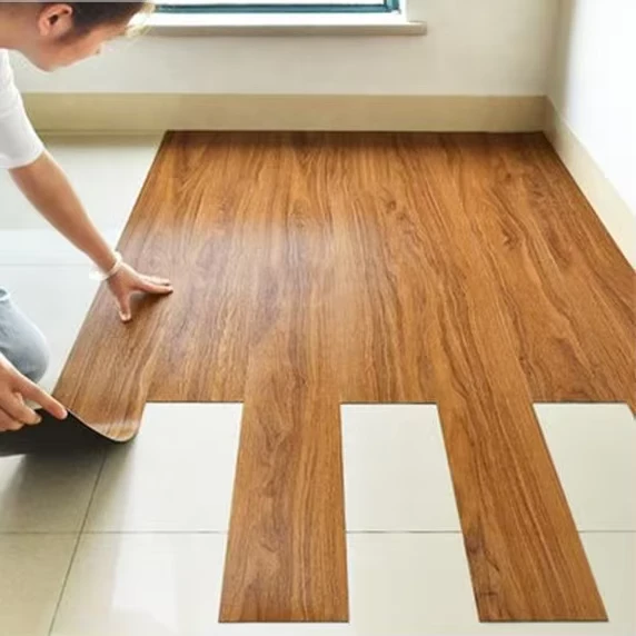 Plastic Flooring Tiles Self-adhesive Plastic Floor PVC Tiles Indoor Decoration Wooden