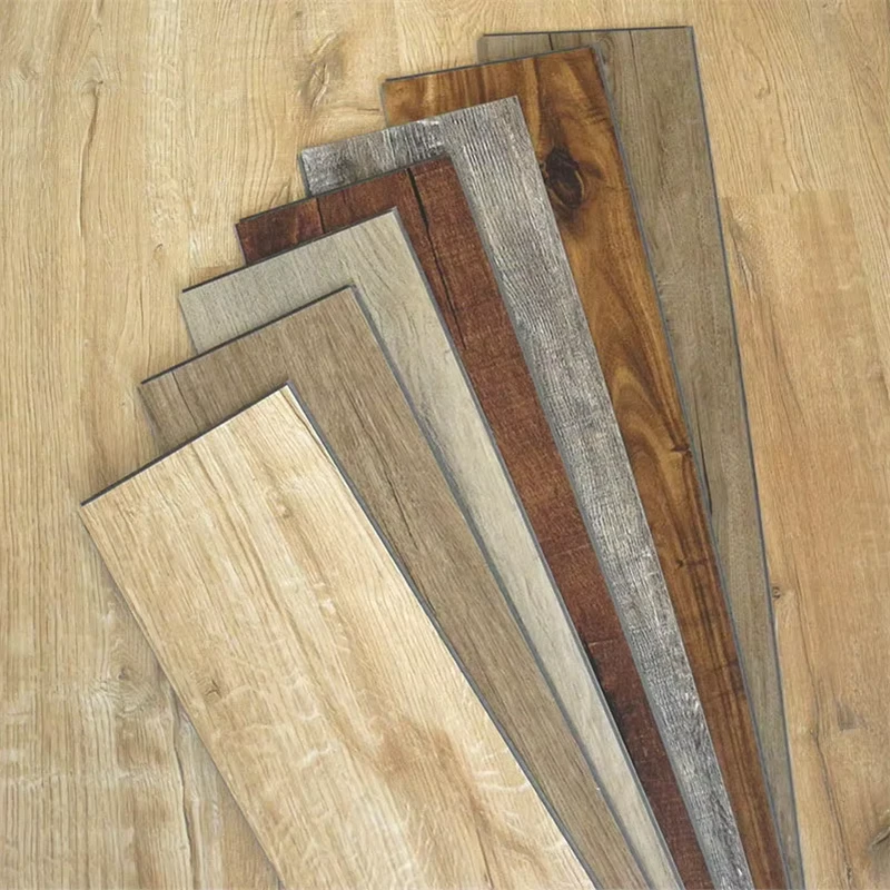 Plastic SPC Rigid Core Plank Wood Grain Stone Surface 5mm Waterproof Flooring with UV Coating 5 Year Warranty European Design