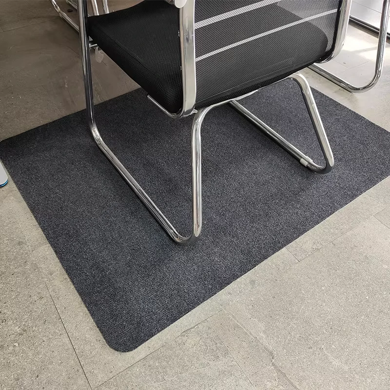Plastic Wood Floor Protective Pad Grey Office Chair Floor Mat Thick Office Chair Mat for Hardwood Floors