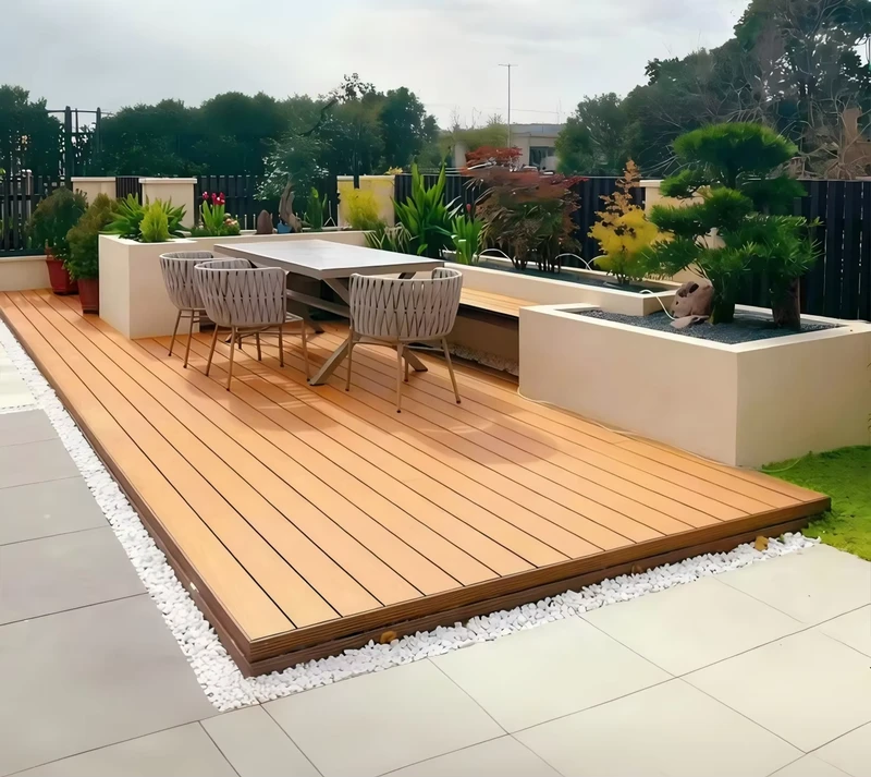 Plastic Wood Flooring Outdoor WPC Swimming Terrace Exterior Second Gen Co Extruded Balcony Courtyard Boards Anti Corrosion