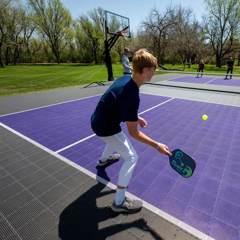 Portable Backyard PP Pickleball Court Flooring Interlock Suspending Sports Court Plastic Floor Tiles for Pickleball