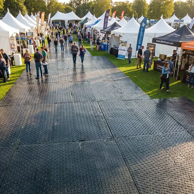Portable Outdoor Event Flooring UHMWPE HDPE Ground Protection Mat With Custom Cutting for Temporary Pedestrian Access