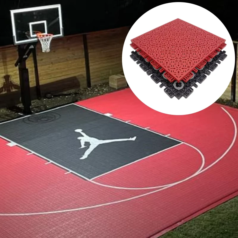 Portable Outdoor PP Plastic Modular Interlocking Basketball Sports Court Flooring Tiles