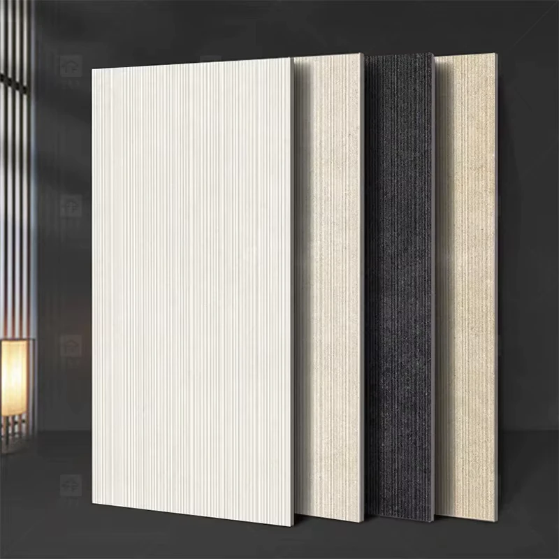 Premium 60×120 Limestone Textured Grooved Flat Matte Surface Porcelain Wall Tiles for Bathroom and Toilet