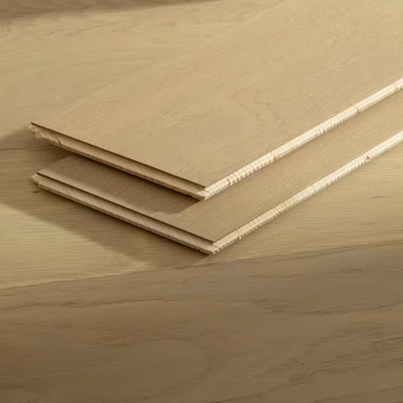 Premium Customizable Click Cream White Oak Waterproof Engineered Wood Flooring Solid Composite Living Room Bedroom