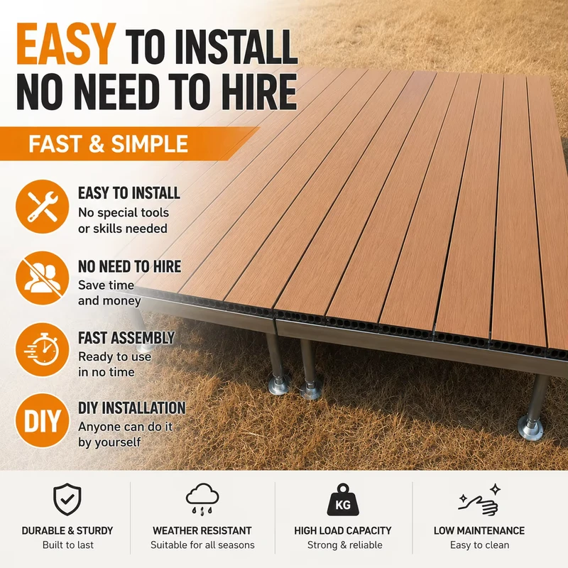 Premium Outdoor Deck Platform Durable UV Resistant Low Maintenance Wpc Prefab Deck for Patio