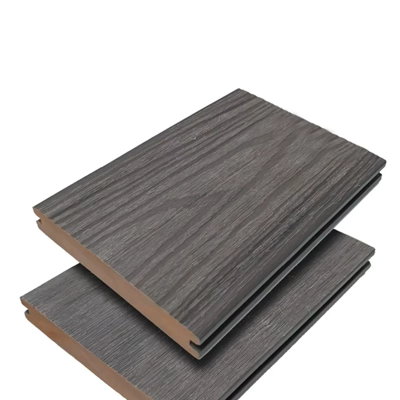 Privacy Garden Wooden Plastic Composites Decking Board Laminated Parquet Flooring Solid Deep Embossed Black Composite Decking