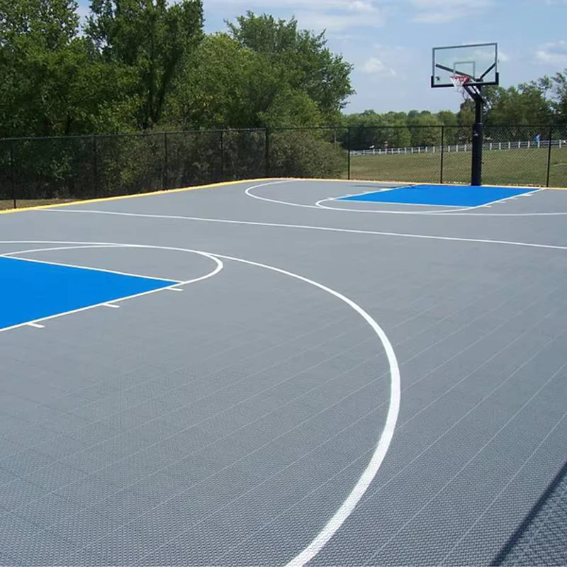 Professional 16mm Double-layer Cross Grid Outdoor Basketball Court Tiles High Shock Absorption Interlocking PP Sports Flooring