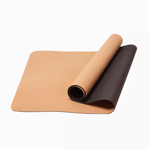 Professional Non Slip Silent Fitness Home Floor Mat Natural Rubber Cork Yoga Mat Environmentally Friendly Sweat Absorbing Dry