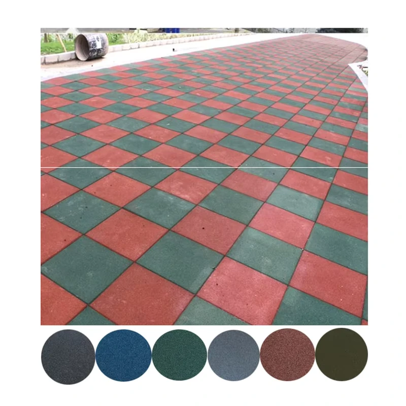 Protective Flooring 50cm Square Rubber Floor Mat Rubber Pave Tile