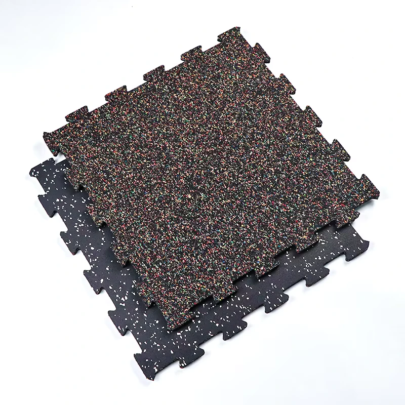 Protective Flooring Mat Anti Vibration Pads 50x 50CM Gym Floor Tiles Non Slip with 8 Pcs Buckles for Fixing for Fitness